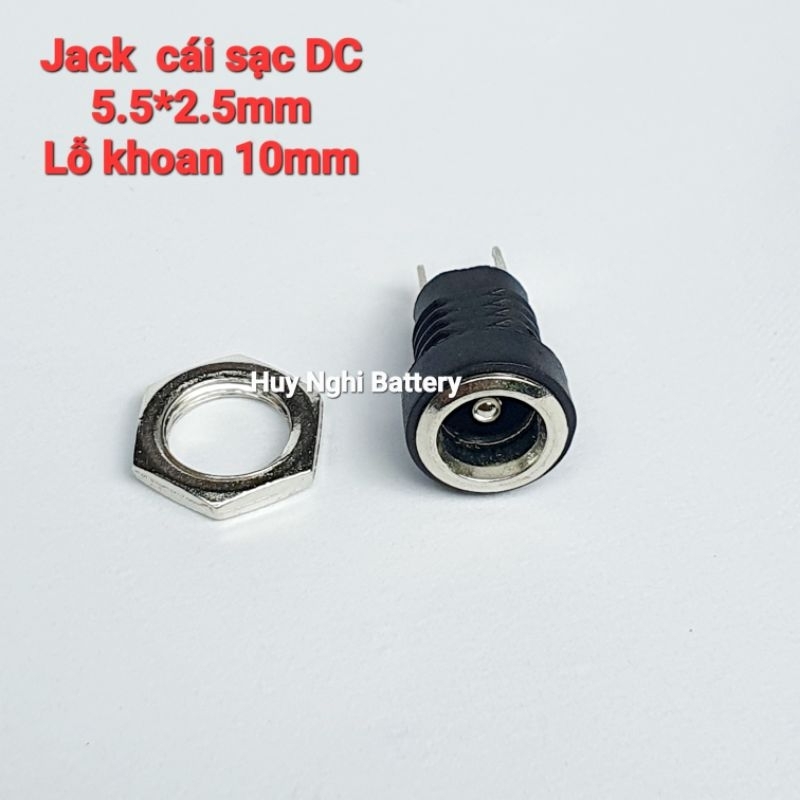 Jack sạc DC, Jack Cái: 5,5*2.5mm, Lỗ Khoan 10mm