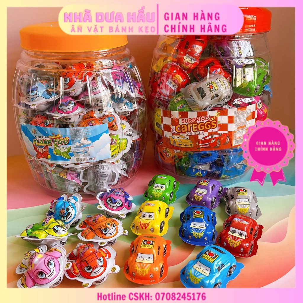 Sỉ- Xách gồm 60 chiếc máy bay bánh trứng chấm sô cô la kèm đồ chơi dễ thương cho bé Hongkong cái 10gam