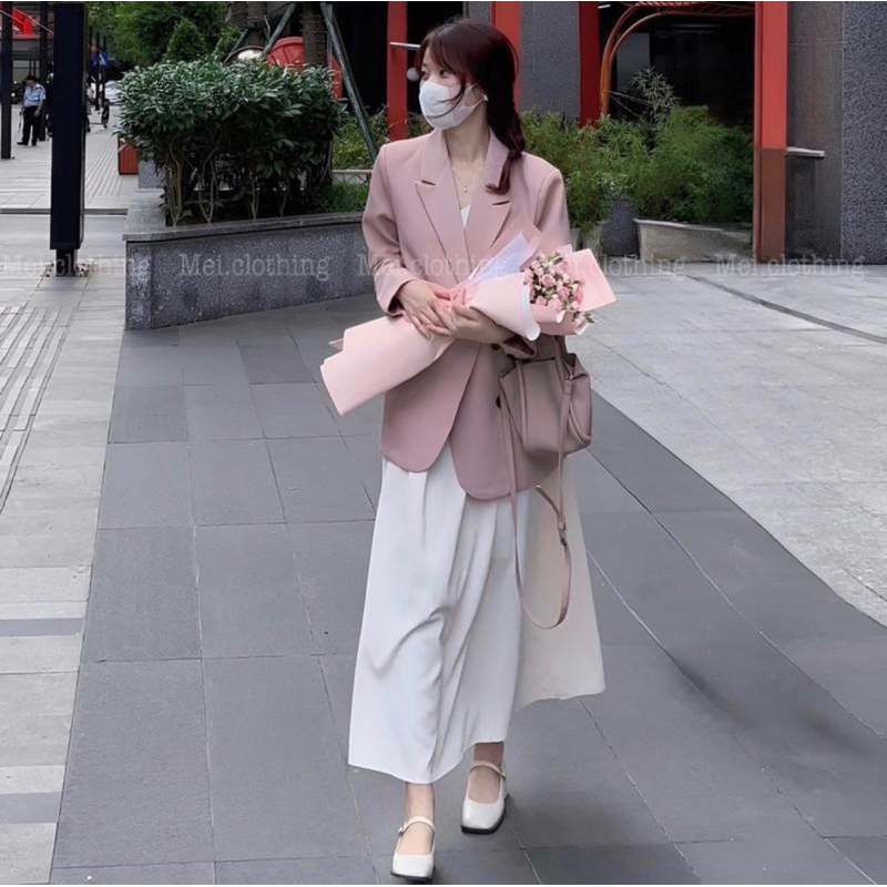 Áo blazer hàng QC cao cấp 4 khuy bảng màu siêu xinhh hot trend