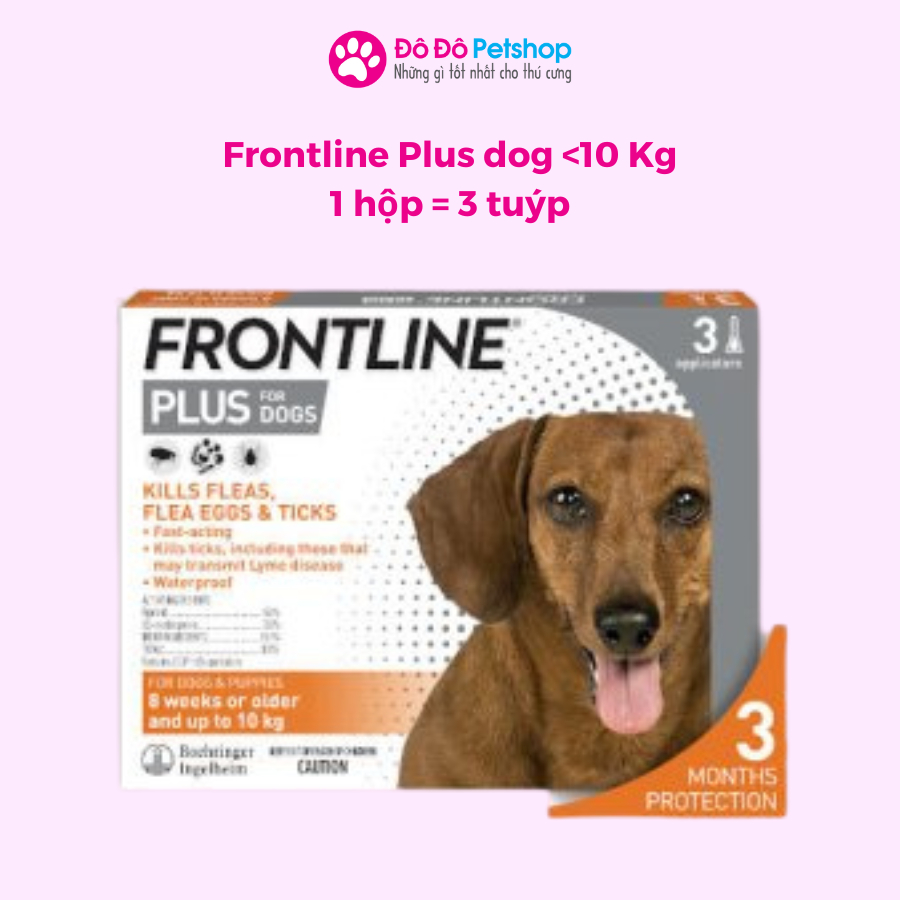 ( 1 Tuýp ) Frontline - Nhỏ gáy ve, r.ậ.n, bọ ch.ét cho chó dưới 10kg của Pháp