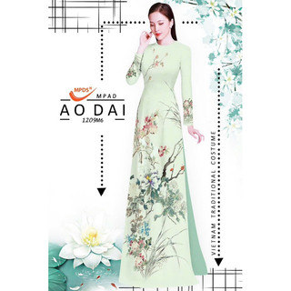 Vải áo dài in hoa mẫu đơn
