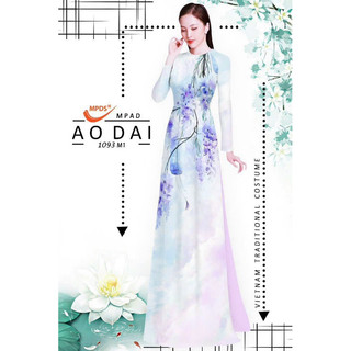 Vải áo dài in hoa mẫu đơn