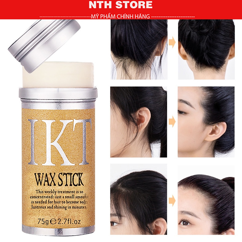 Sáp Vuốt Tóc Nam Nữ IKT Wax Stick 75g tạo kiểu giữ nếp tóc con giúp dưỡng ẩm cố định tóc