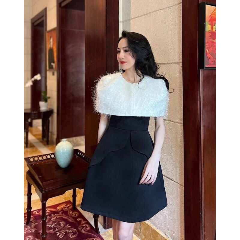 Đầm choàng vai lông vũ thiết kế sang chảnh Bigsize 45-100kg❤️
