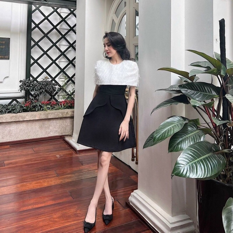 Đầm choàng vai lông vũ thiết kế sang chảnh Bigsize 45-100kg❤️