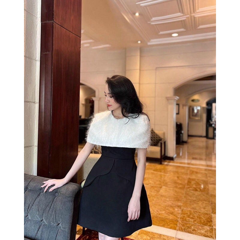 Đầm choàng vai lông vũ thiết kế sang chảnh Bigsize 45-100kg❤️