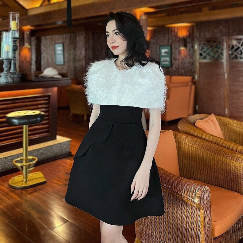 Đầm choàng vai lông vũ thiết kế sang chảnh Bigsize 45-100kg❤️