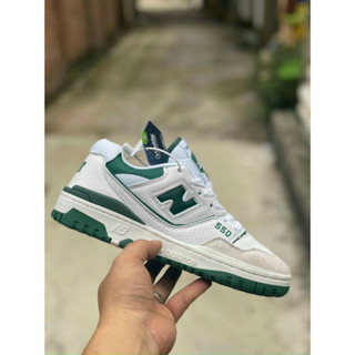 Giày Thể Thao NBb 550 'White Green, White Black' , NBb 550 Basic Xanh Đen Trắng hót