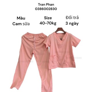 Đồng phục spa/đồng phục y tế màu cam sữa