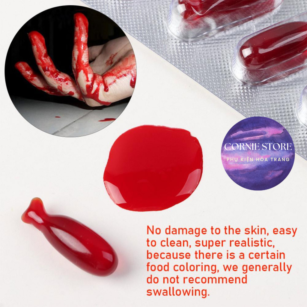 Phẩm màu đỏ hóa trang - vật phẩm hóa trang màu đỏ cosplay,phẩm giả huyết - an toàn - lành tính - dễ sử dụng Cornie.store