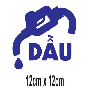 2 Tem phân biệt xăng, dầu, decal dán nắp bình xăng