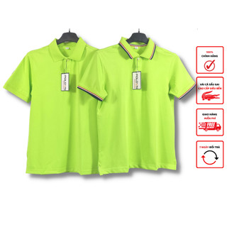 Áo thun Polo nam cổ bẻ Basic màu Xanh Neon , vải cá sấu - không xù lông, không ra màu, thấm hút mồ hôi, form regular fit