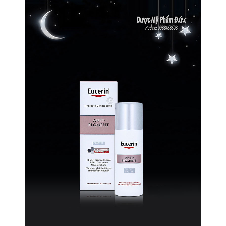 Kem dưỡng đêm giảm thâm nám, sáng da Eucerin Anti-Pigment Nachtpflege 50 ml của Đức