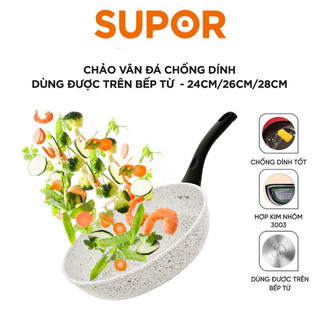 Chảo chiên vân đá Supor Rock Marble 24cm, 26cm