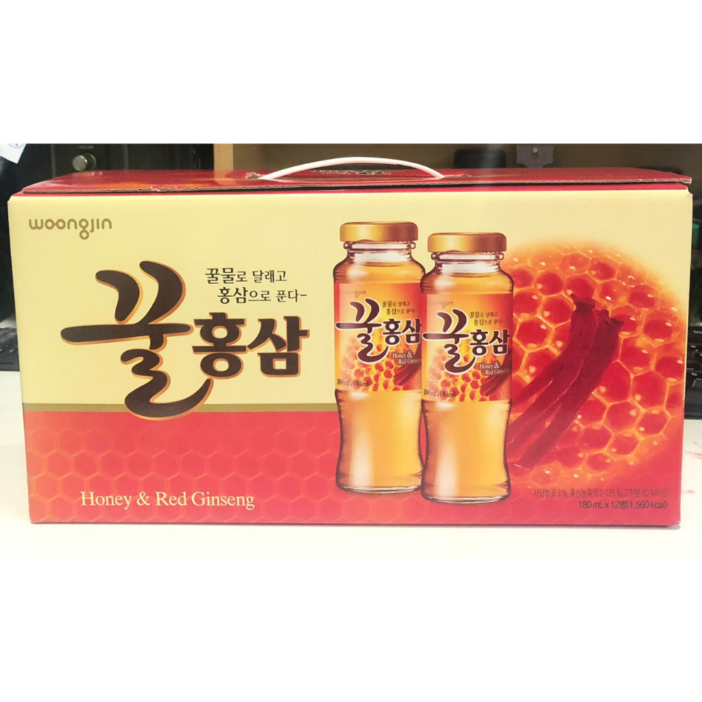 Lốc 12 chai hồng sâm mật ong 180ml Woongjin Hàn Quốc - Date 25/10/2024
