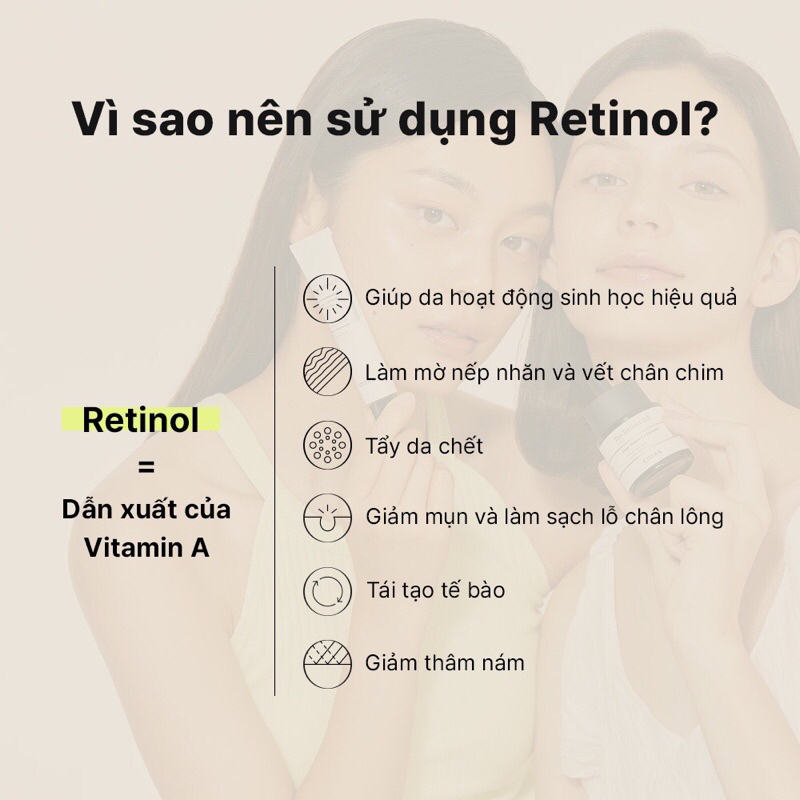 Kem dưỡng The Retinol 0.1 Cream làm mờ nếp nhăn, làm sáng da 20ml