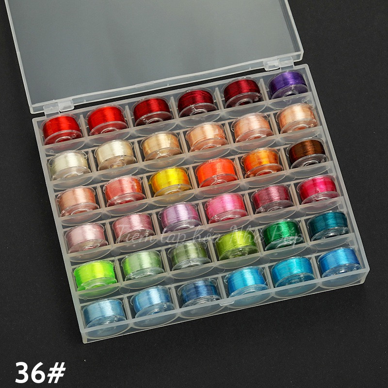 Set 50 Và Hộp 36 Cuộn Chỉ Tơ Bóng Phản Quang làm Triền Hoa Quấn Hoa Handmade