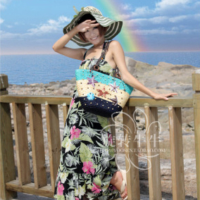 Túi Xách Đan Mây Đính Hạt Nhiều Màu Sắc Phong Cách Bohemian Thời Trang Đi Biển  đồ thêu bằng tay