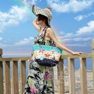 Túi Xách Đan Mây Đính Hạt Nhiều Màu Sắc Phong Cách Bohemian Thời Trang Đi Biển  đồ thêu bằng tay