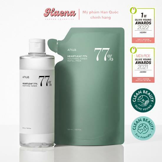Toner Anua chiết xuất diếp cá làm dịu, dưỡng da  Anua Heartleaf 77% Soothing Toner