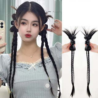 Tóc giả tết nơ kẹp càng cua JN02 😍FREESHIP😍 tóc tết đuôi sam, tóc giả nữ tết nơ, kẹp tóc nơ, tóc giả nữ thắt bính