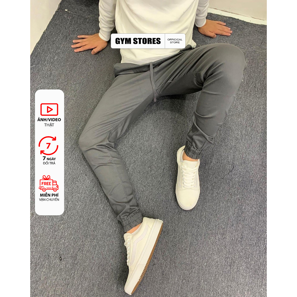 GYM QUẦN KAKI JOGGER NAM CO GIÃN ỐNG BO CHÂN FROM SLIM FIT VNXK