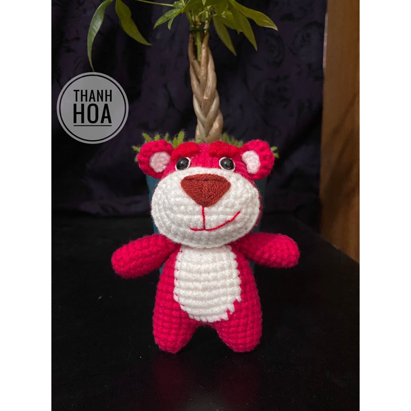 Móc len gấu dâu Lotso - handmade