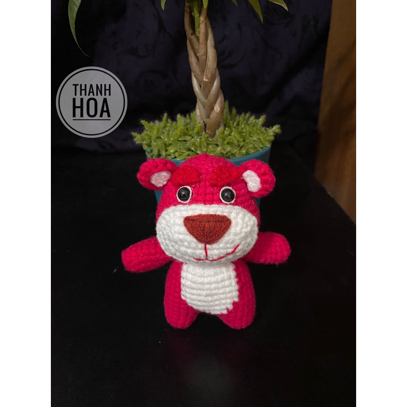 Móc len gấu dâu Lotso - handmade