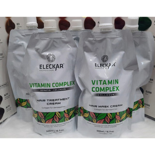 Dầu hấp phục hồi tóc vitamin complex collagen Eleckar 500ml