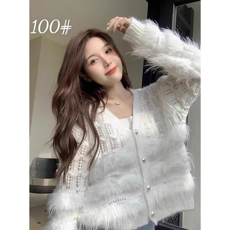 Áo cardigan len phối lông thỏ siêu xinhh