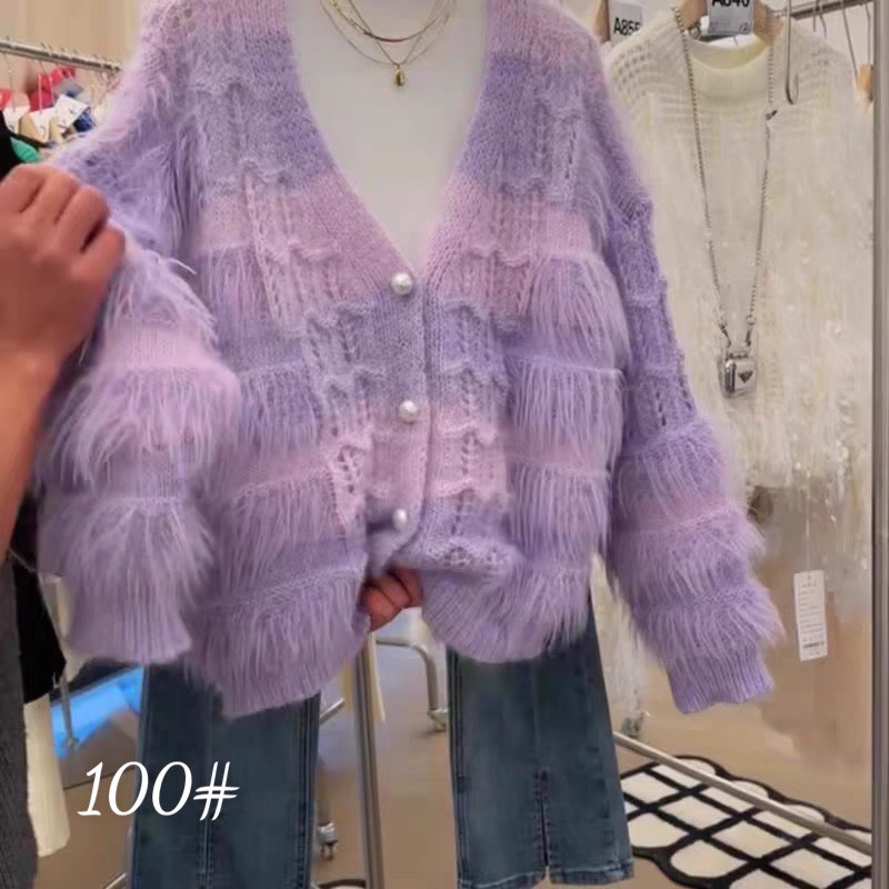 Áo cardigan len phối lông thỏ siêu xinhh