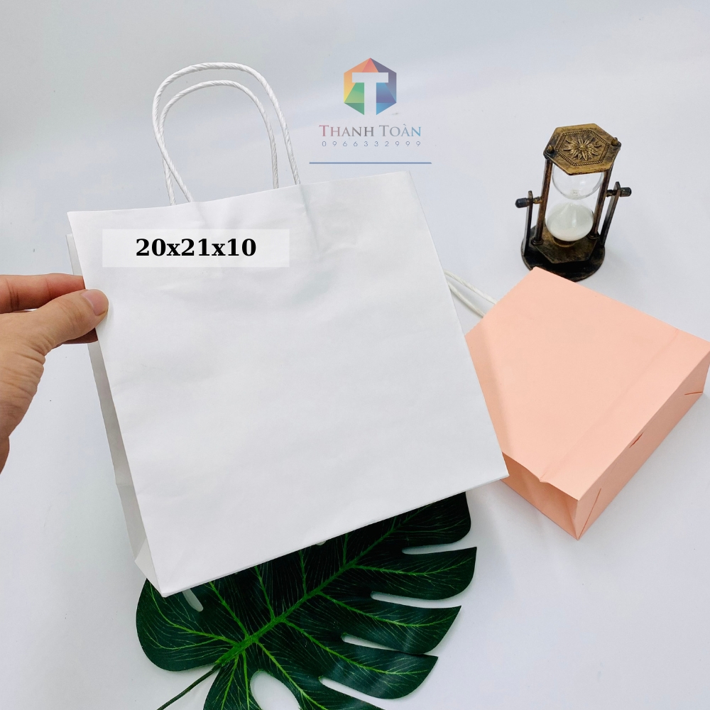 Túi giấy đựng quà, túi giấy kraft trắng mini đựng mỹ phẩm, đựng quần áo, craft loại cao cấp nhất, Chuyên bán sỉ