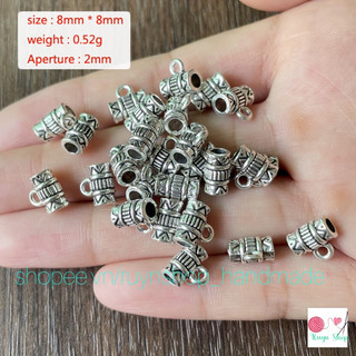 10 mặt charm xỏ có móc xi bạc