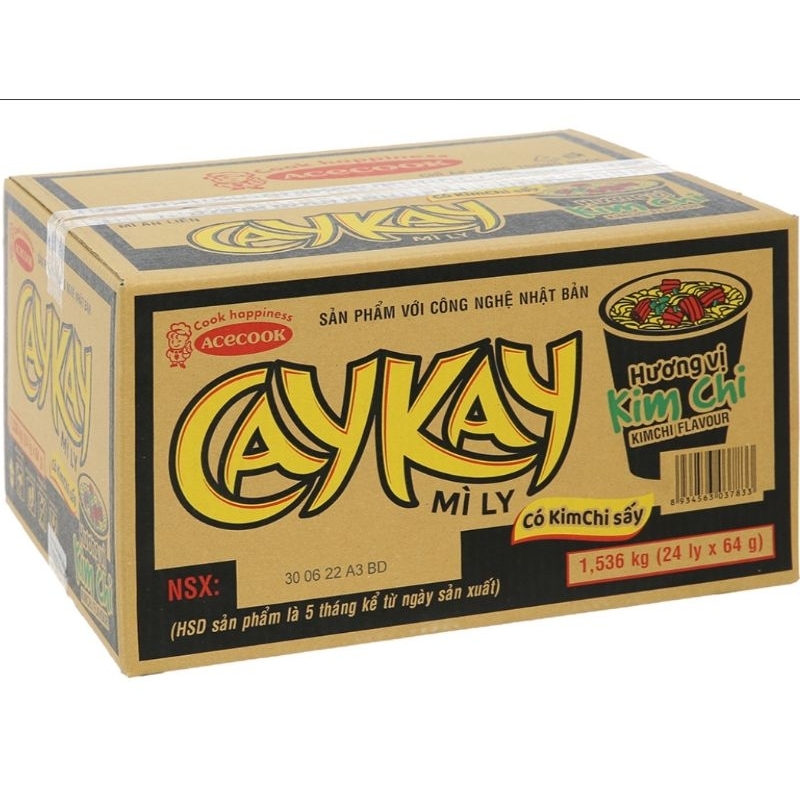 Thùng 24 ly mì Caykay kim chi 64g
