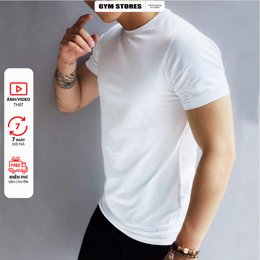 ÁO THUN NAM CỔ TRÒN FROM ÔM BODY CHUẨN MEN GIÁ SĨ ACT001