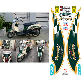Tem rời classico xanh lá dán xe trắng vàng nhẹ