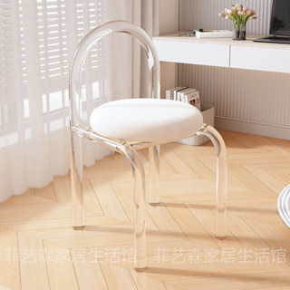 Ghế Tựa Lưng Acrylic Trong Suốt Cao Cấp - Crystal Chair - Decor Phòng Khách Ghế Chụp Ảnh, Ghế Trang Điểm