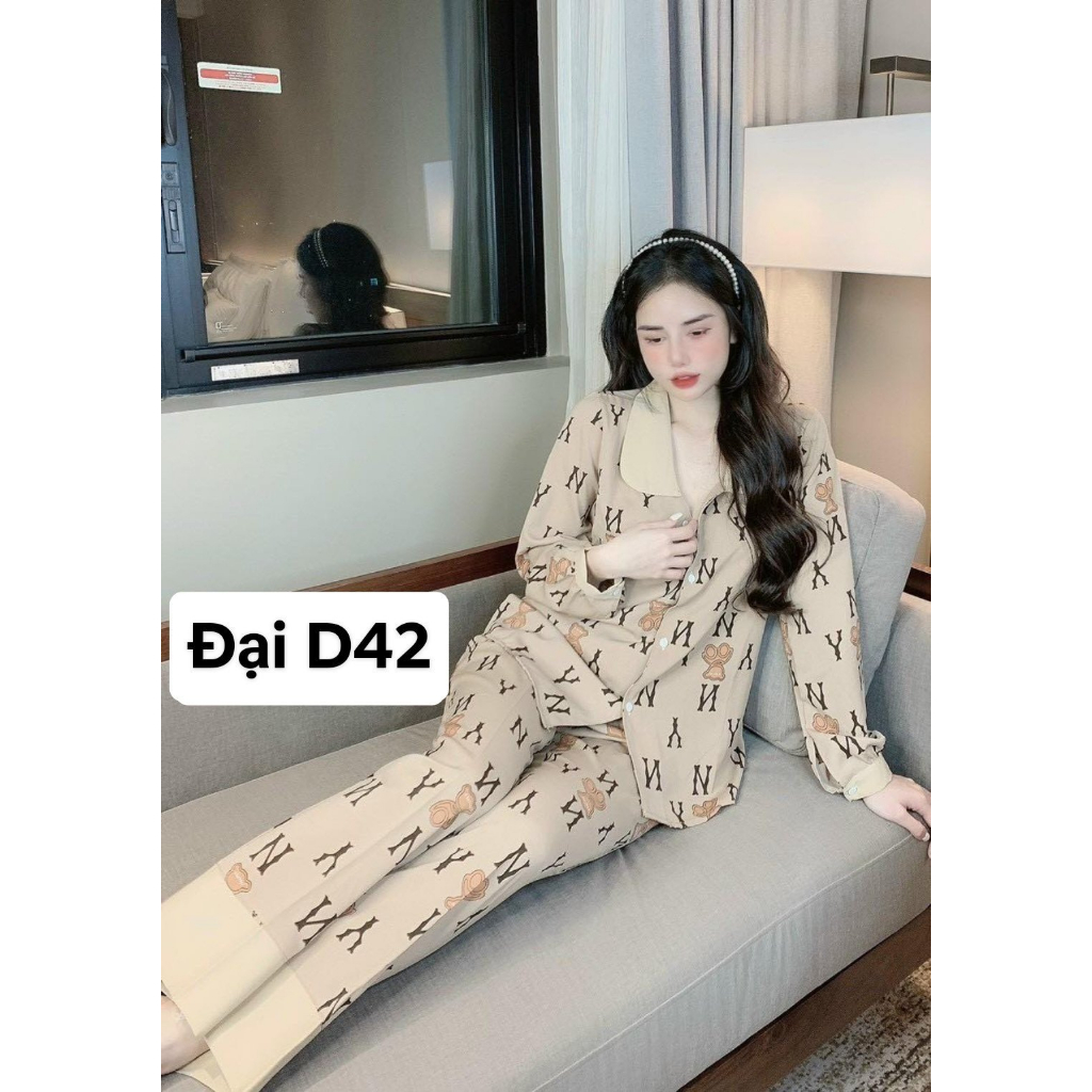 Set bộ pijama size ĐẠI 60-75KG tay dài quần dài, chất vải kate thái loại 1 chất vải mềm mịn chuẩn y hình - naheeofficial
