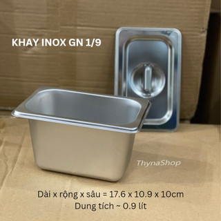 Khay Topping Inox GN 1/9 (sâu 10cm và sâu 6.5cm)