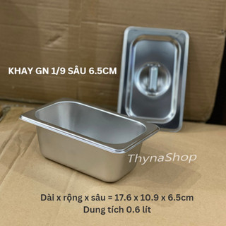 Khay Topping Inox GN 1/9 (sâu 10cm và sâu 6.5cm)
