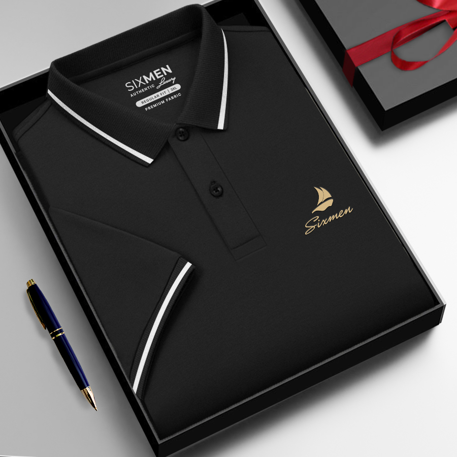 Aqua Polo Rim - Polo SIXMEN vải cá sấu cotton CVC Thoáng mát