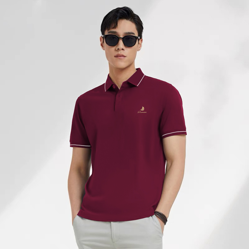 Áo Polo nam cao cấp cổ bẻ  Aqua Polo Rim - Polo SIXMEN vải cá sấu cotton CVC Thoáng mát