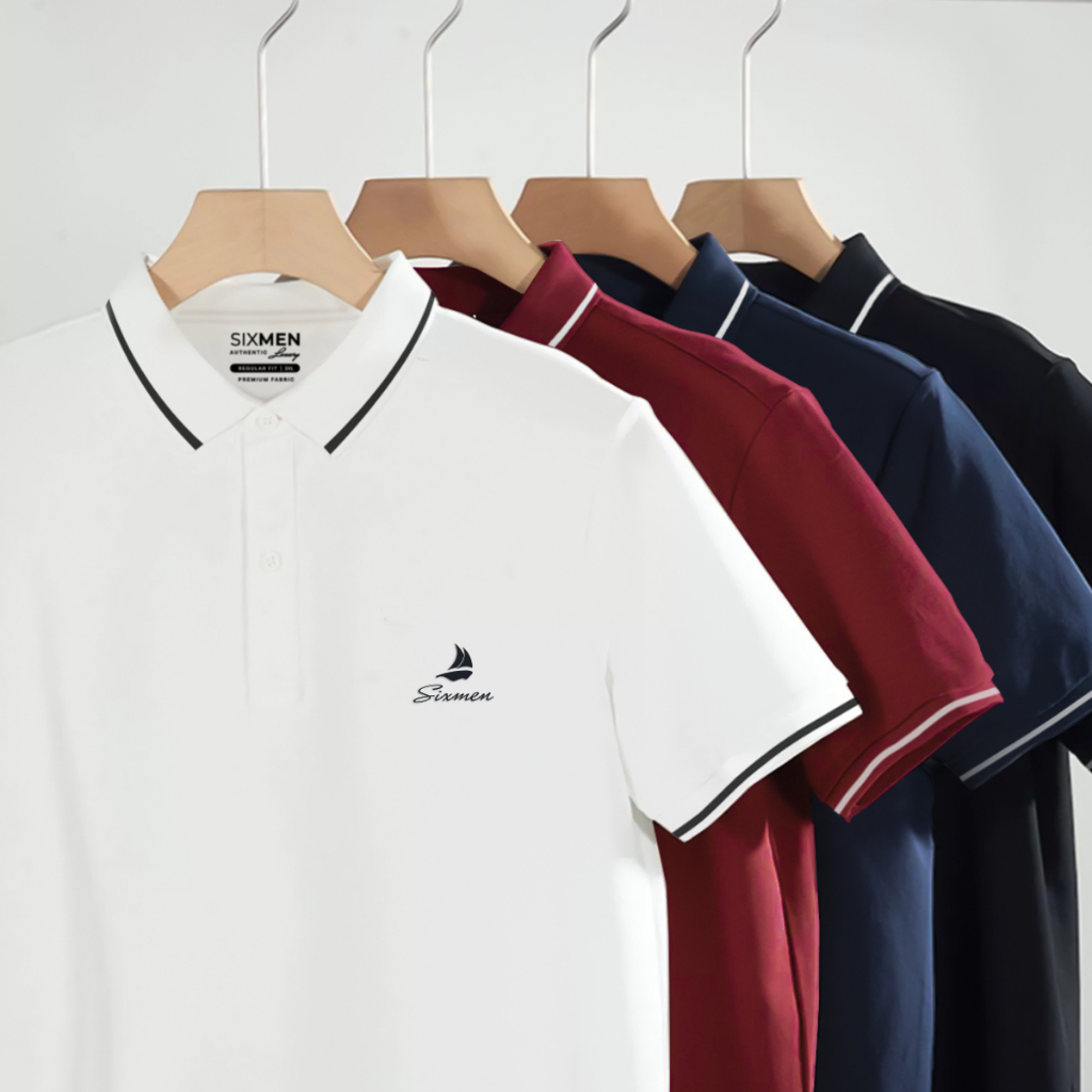 Áo Polo nam cao cấp cổ bẻ  Aqua Polo Rim - Polo SIXMEN vải cá sấu cotton CVC Thoáng mát