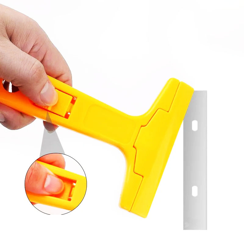 Cây sủi cạo sơn - tường - keo silicon cán nhựa vàng kèm 3 lưỡi dự phòng - Sản phẩm dễ dàng thao tác sử dụng.
