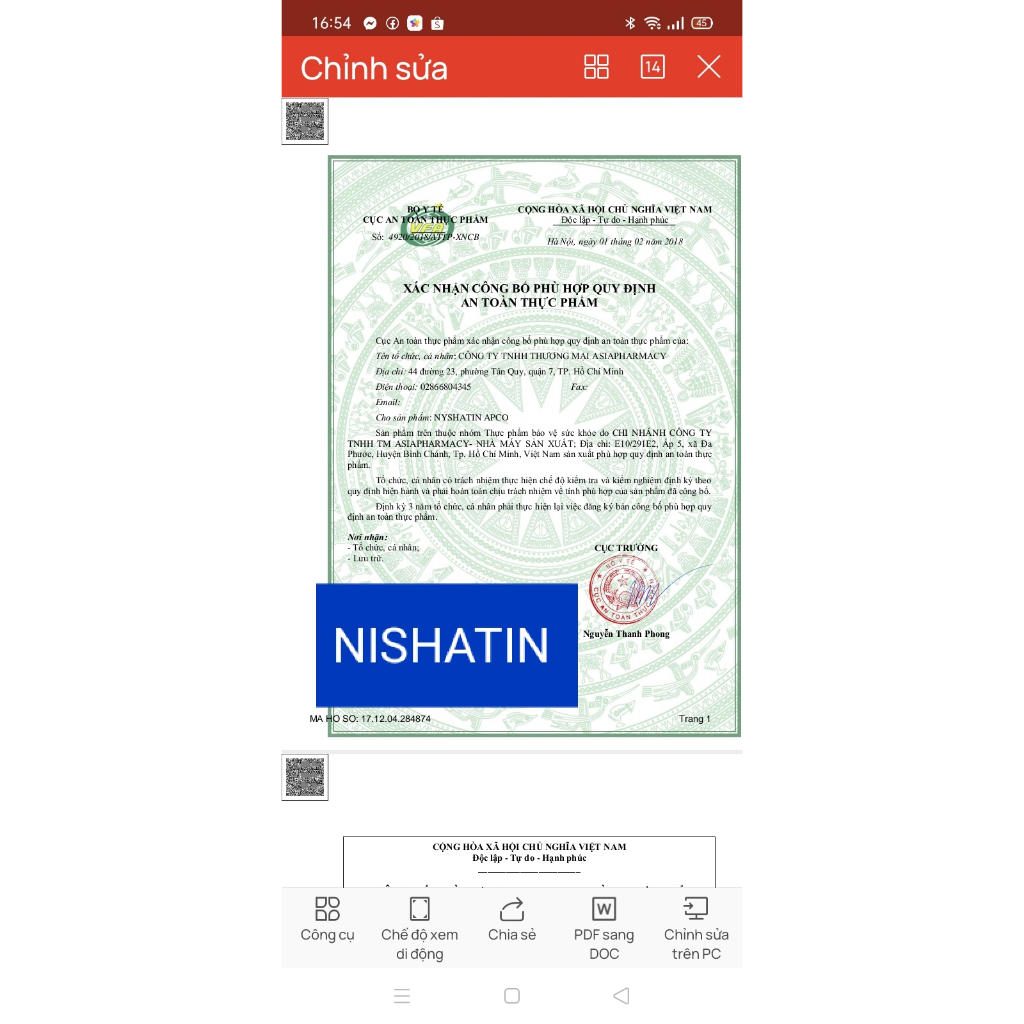 NISHATIN APCO Hộp 16 viên dùng cho người nhiệt miệng, táo bón, nóng nhiệt trong người..