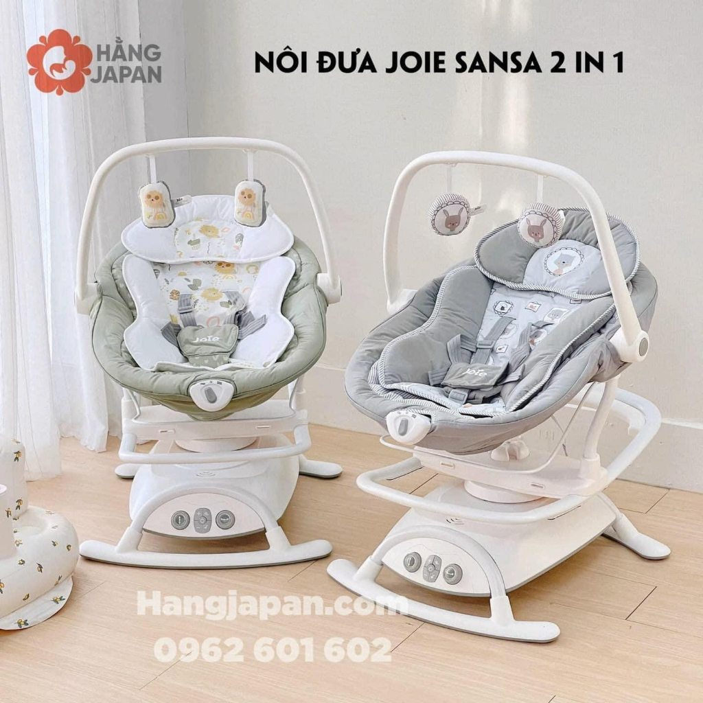 Nôi đưa đa chuyển động cho bé Joie Sansa 2in1 Portrait - Bảo hành chính hãng