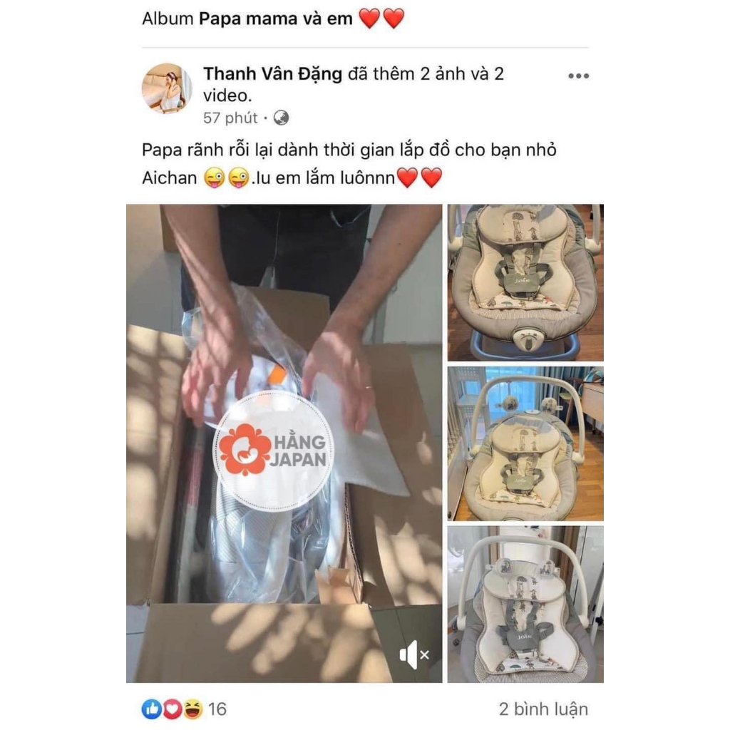 Nôi đưa đa chuyển động cho bé Joie Sansa 2in1 Portrait - Bảo hành chính hãng