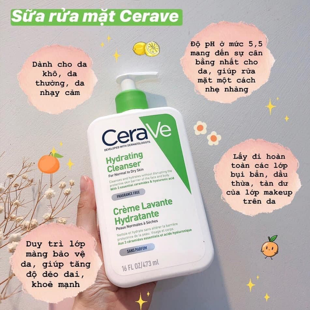 Sữa rửa mặt cerave 473ml cho da dầu da mụn và nhạy cảm