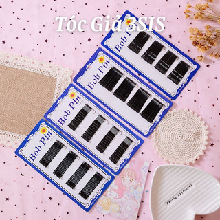 Vỉ kẹp tóc ghim tăm đen không gỉ thiết kế đơn giản dễ thương