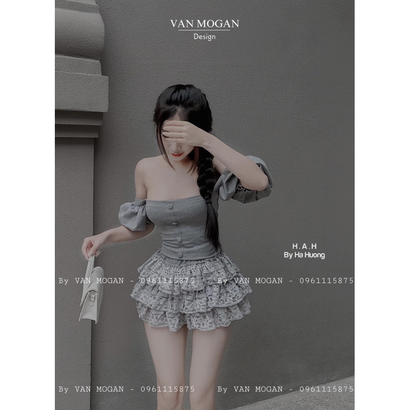 Set áo body mix chân ren tầng dạo phố siêu dễ thương